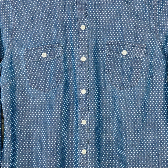Old Navy Women’s Button Down Jean Polka Dot Top M - Picture 3 of 13